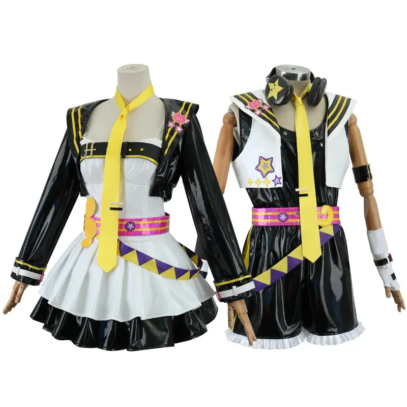 Gioco Muse Dash Cosplay Kagaminee Rin Len Costume Cosplay Giacca Gonna Parrucca Abiti Ragazze Ragazzi Halloween SetY^0!