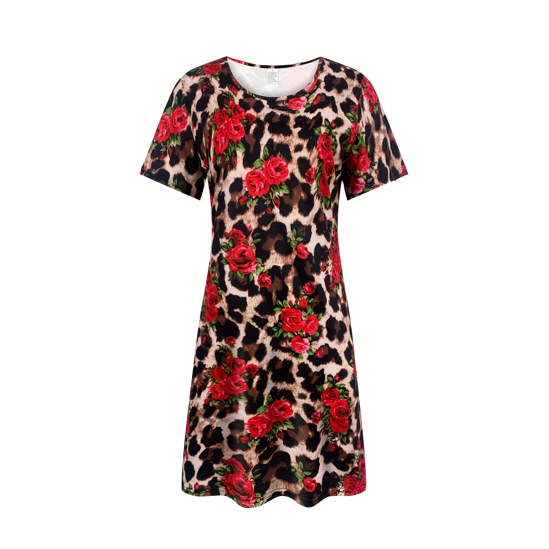 فستان نسائي كاجوال بأكمام قصيرة مع فستان تجريدي بطباعة ثلاثية الأبعاد على شكل حرف a منتصف تي شيرت فستان صيفي أنيق ملابس نسائية