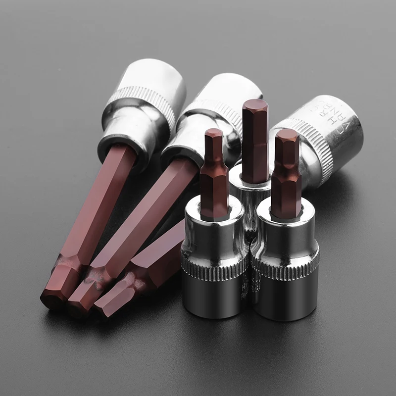 Imagem -06 - Encanta a Chave Allen do Adaptador dos Bocados do Hexágono do Soquete s2 do Bocado para a Chave de Soquete da Catraca da Chave Inglesa do Torque h4 h5 h6 h7 h8 H10 H12 H14 H17 Peças
