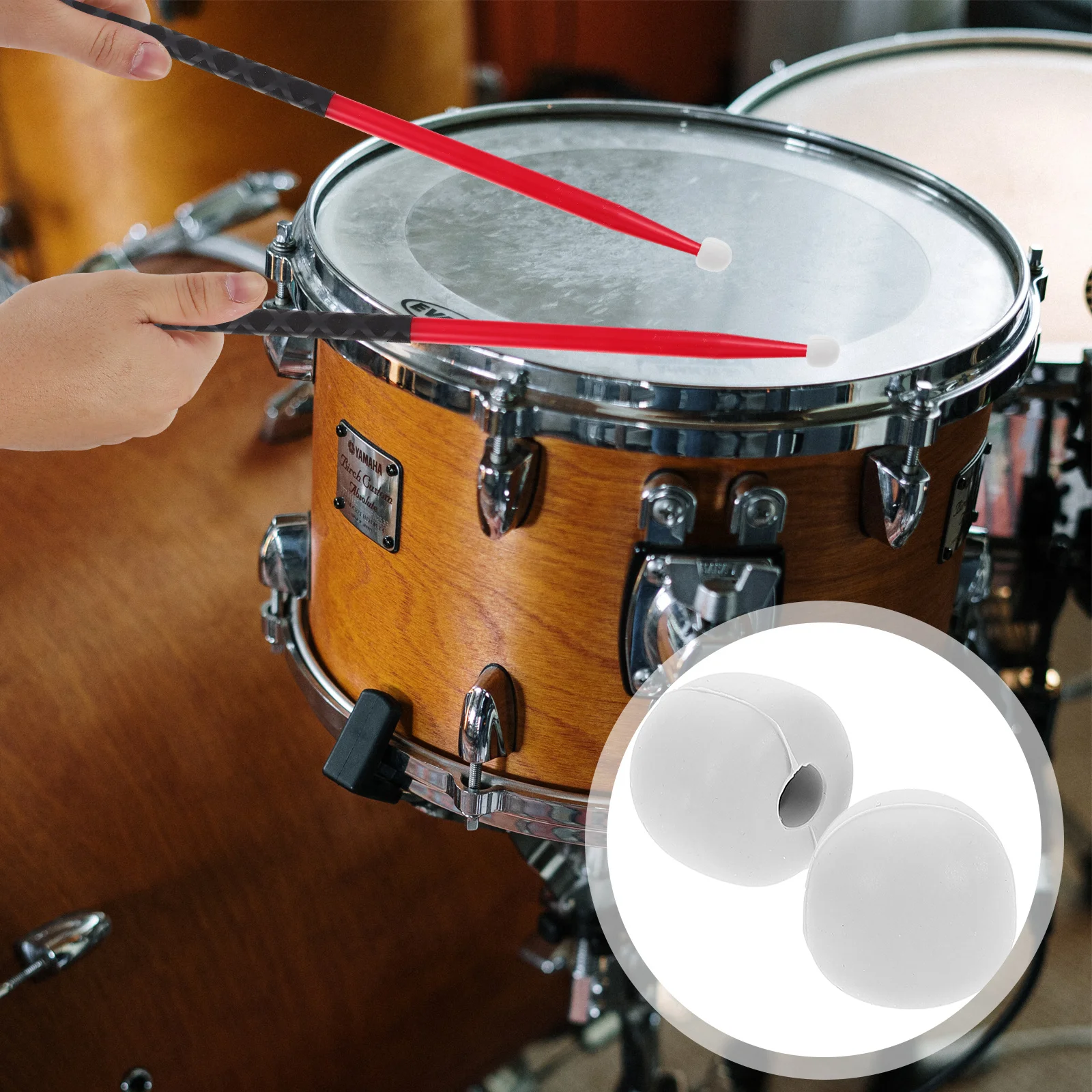 

1Pair Silicone Drumstick Mute Tips Noise Reducing Durable Drum Practice Accessories Portable Lightweight Drum Caps