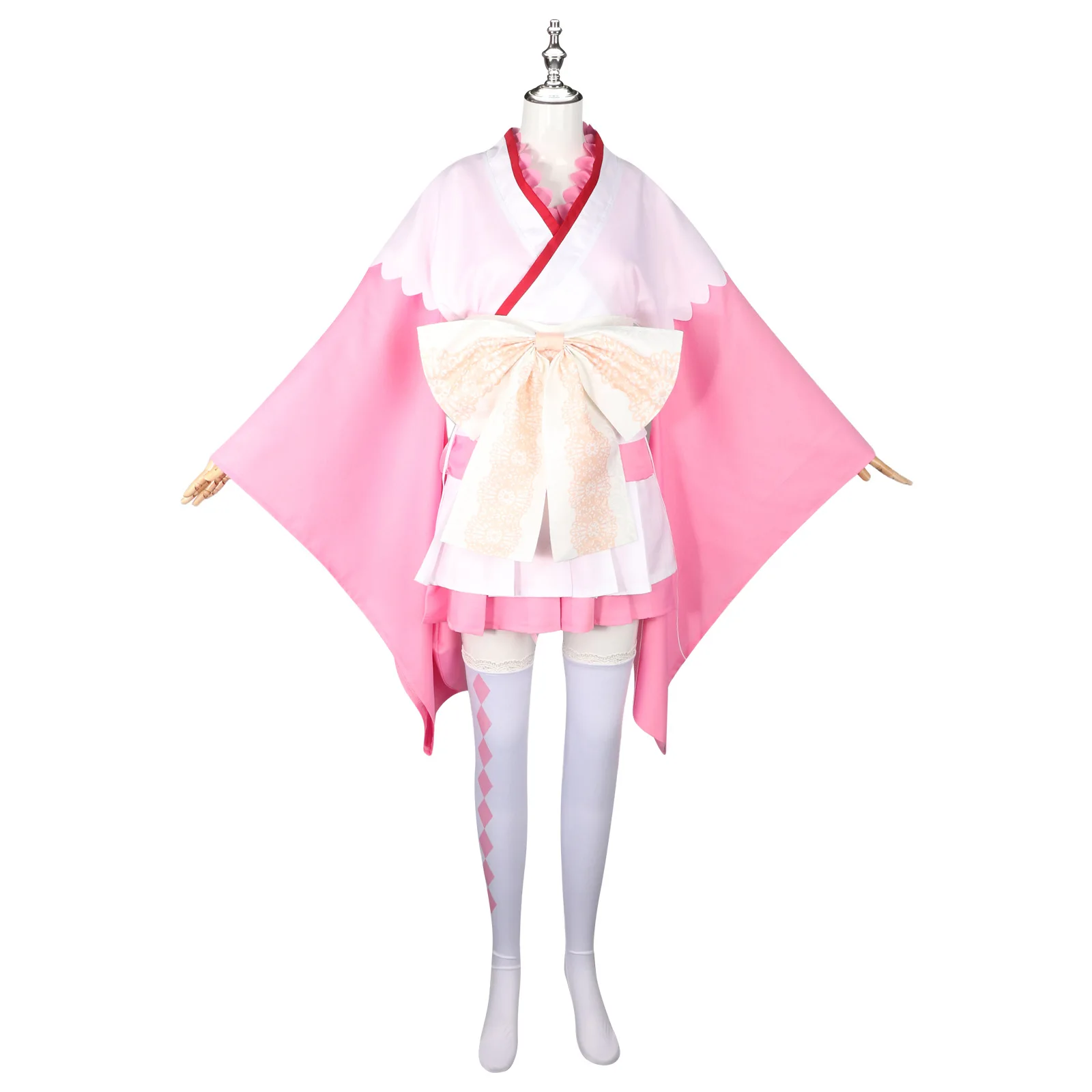 Anime Game Senren*Banka Murasame Cosplay Costume Wig Pink Japanese Kimono Skirt Coat Lolita Woman Lovely Carnival Party Suit