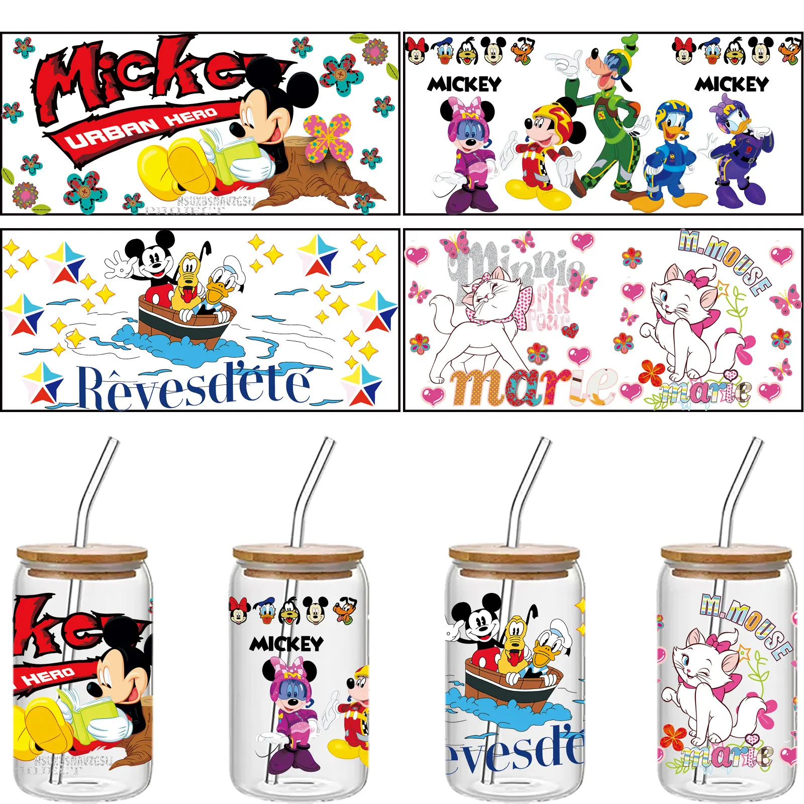 

Waterproof UV sticker transparent glass paper, suitable for MacBook, car, glass, children's adult cartoon anime home decoration