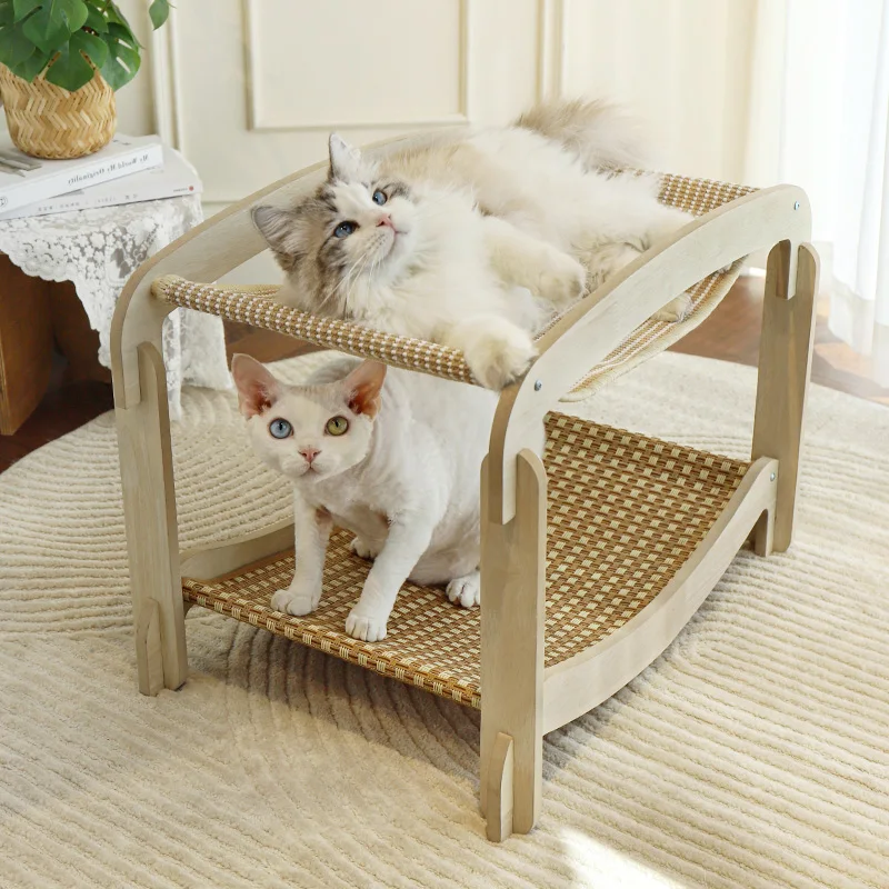 Combination Cat Scratcher & Cooling Bed | Sisal Hammock Perch Modular Lounger for All Seasons Durable Non-Shedding Pet Furniture