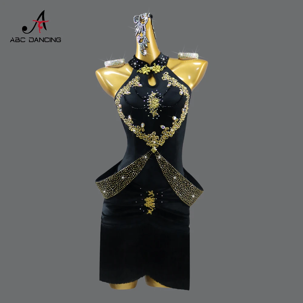 

2024 Latin Dance Dress Womens Ball Suit Chinese Style Costume Stage kid Clothes Sexy Girl Dancewear Line Tassel Outfit Customize