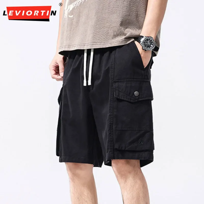 American men's summer 2025 new fashionable and versatile wrinkle resistant multi pocket straight leg casual workwear shorts