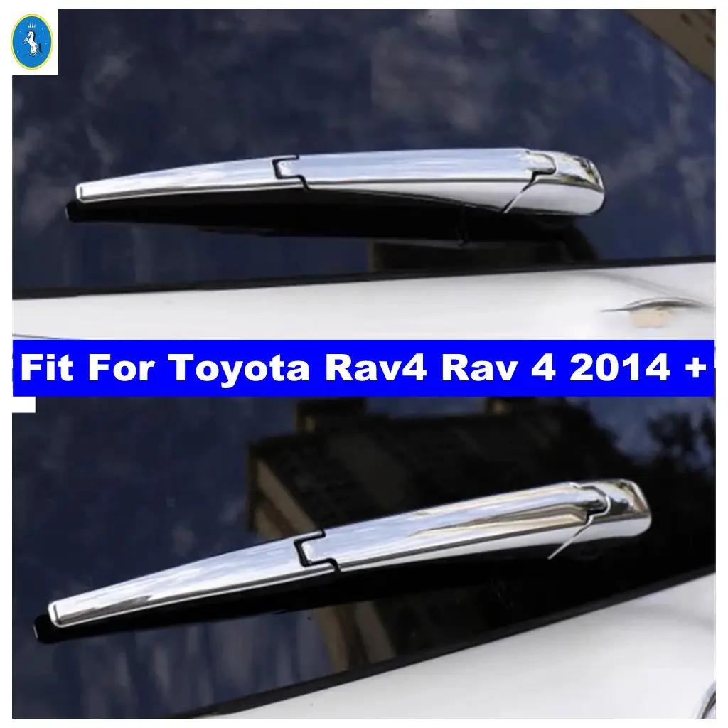 

Chrome Auto Rear Windshield Window Windscreen Rain Wiper Arm Decor Cover Trim ABS Accessories For Toyota Rav4 Rav 4 2014 - 2018