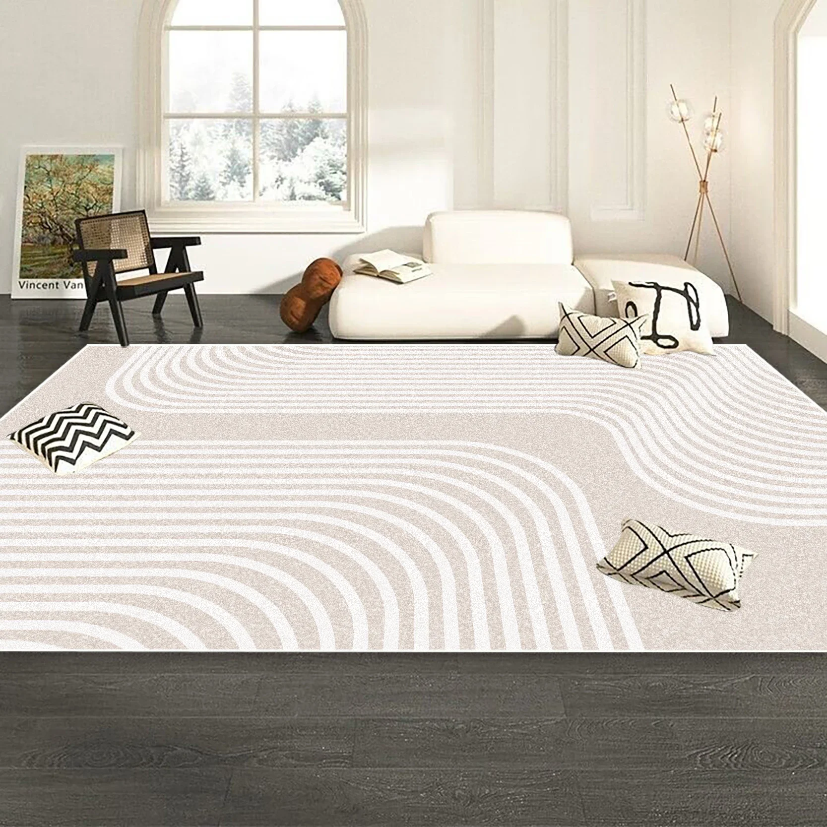 

Современный минимализм, белый ковер для гостиной, светлый цвет, роскошное украшение для спальни, большой ковер, гостиная, гардероб, нескользящий напольный коврик