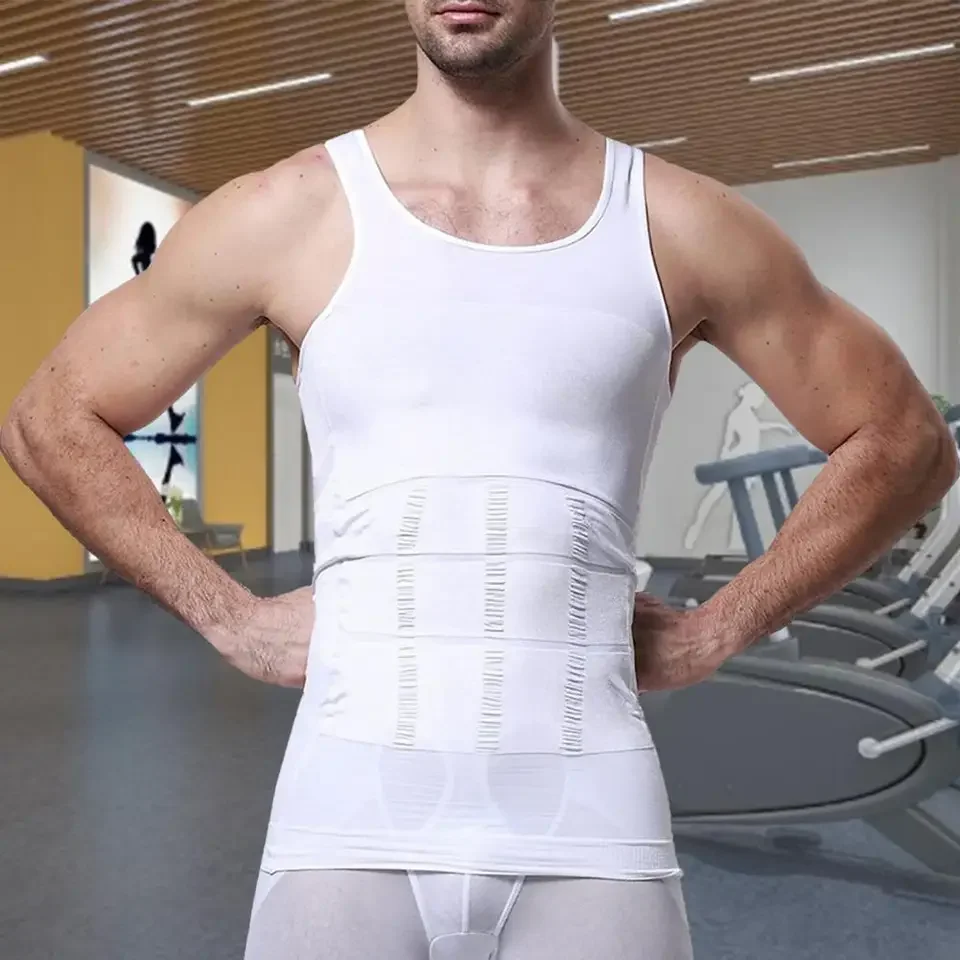 Men Shapewear Vest Premium Men's Shapewear Vest Compression Tummy Control Breathable Gym Tank Top Thin Fit Tank Top
