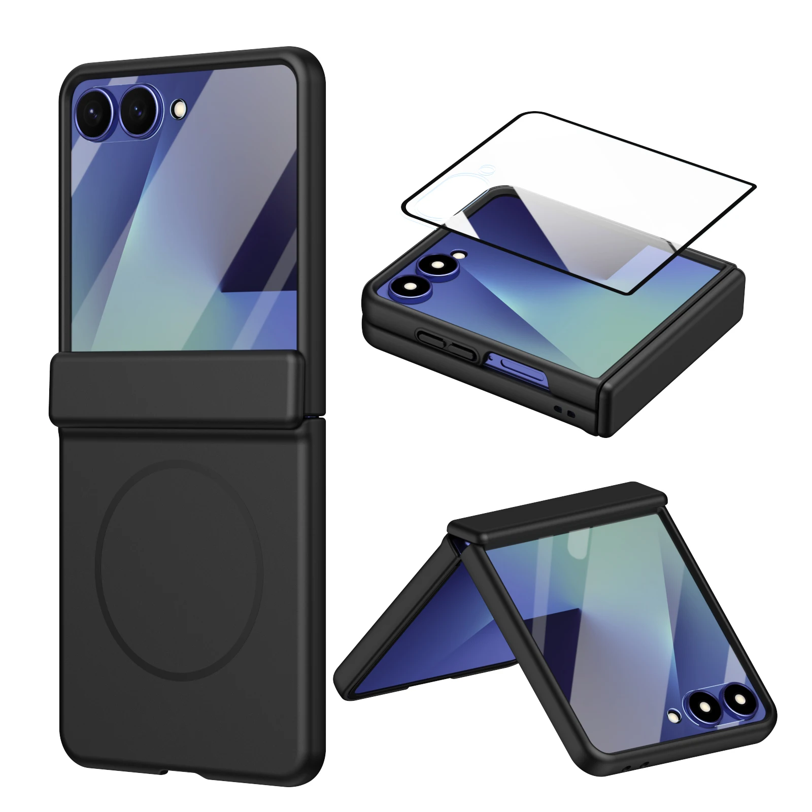 For Magsafe Magnetic Wireless Charging Full-body Hinge Protection Phone Case for Samsung Z Flip 7 6 5 4 3 Shockproof Back Cover