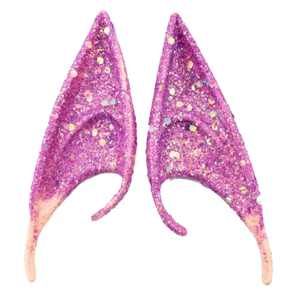 Puntelli per foto Accessori per costumi Orecchie da elfo angelo di Halloween Accessori per cosplay da donna Orecchie in lattice glitter Puntelli per trucco imitazione
