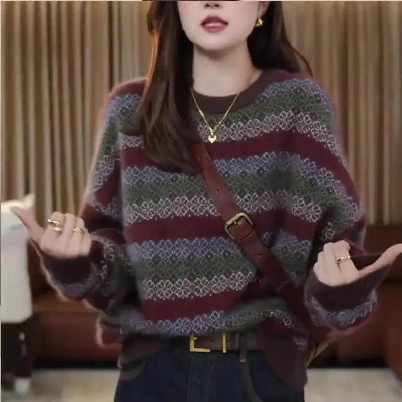 

Woman clothes winter 2025 Women's sweater Pullover Winter clothes woman tops cozy bottoming sweater tops sweater knit