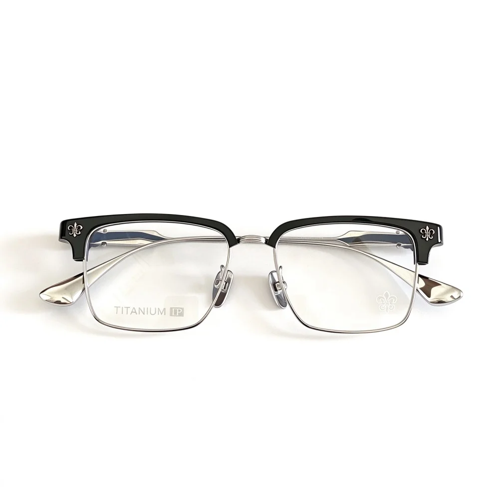 CH8314 Vintage Browline Titanium Glasses Frame Unisex Progressive Anti Blue Light Reading Eyewear for Computer Working Designer
