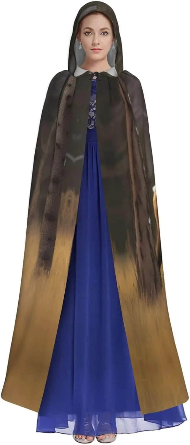 Wildlife-Deer-Bear-Elk-print-Adult-Hooded-Cape-Carnival-Festival-Cape-Cosplay-Robe-Costume-party-Gothic-Carnival