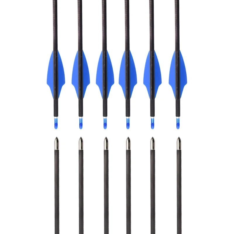 

48Pcs 25.5" Carbon Shaft Arrow Archery arrow Hunting Suit for ID4.2mm Archery Bow Outdoor 120gr Point SP500