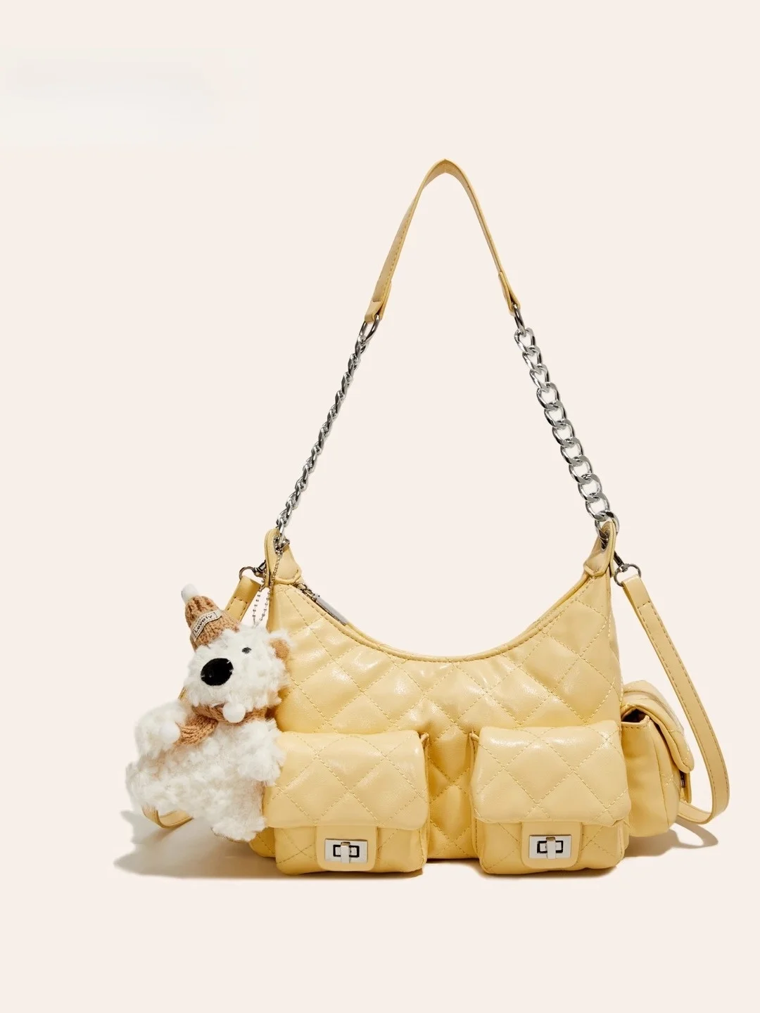 

Модная сумка через плечо с ромбовидным узором 2025 года, универсальная сумка через плечо под мышками, повседневная простая сумка из искусственной кожи