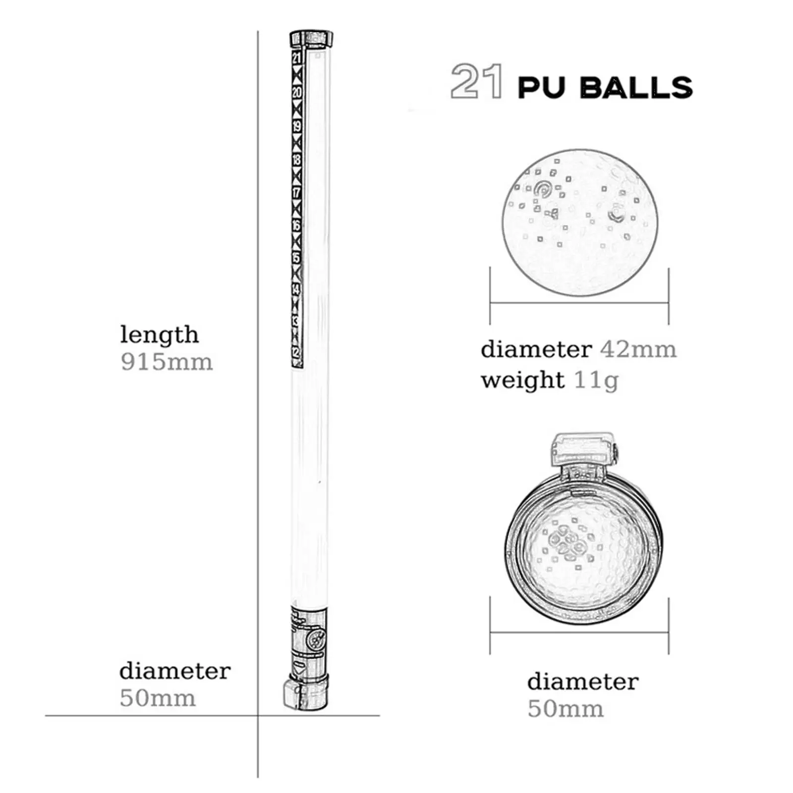 Golf Ball Pick up Tube Golf Ball Picker Tube Long 36\