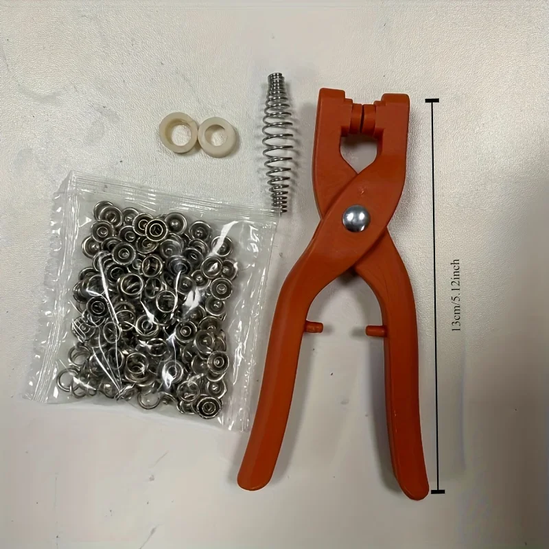 50 Piece Snap Button Kit with Manual Press Pliers - Suitable for DIY Crafts, Sewing Clothes, Hats, and Bags