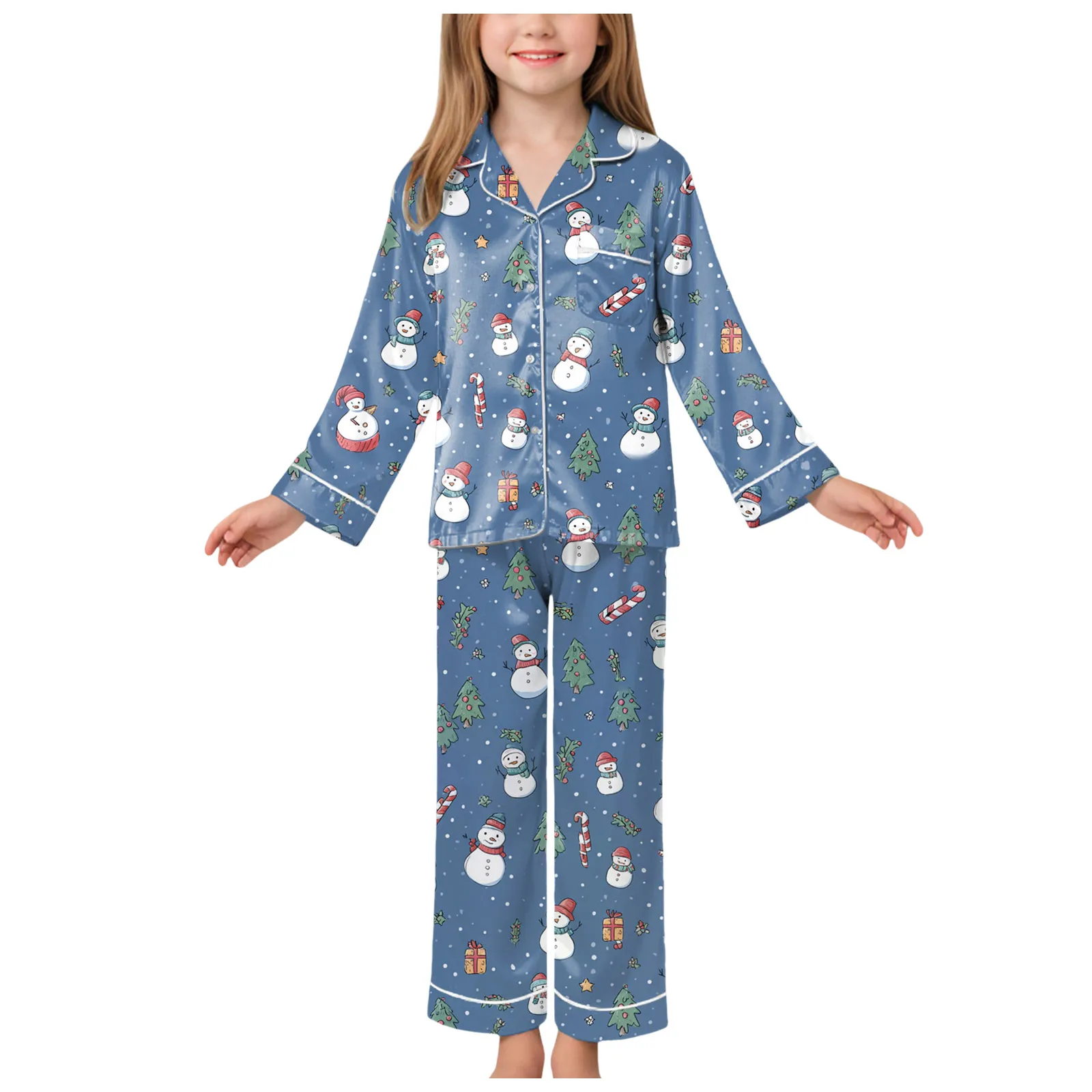 

Baby Womens Clothes 2 Piece Girls Silk Pajamas Set Soft Satin Sleepwear For Comfortable Nights 3Y 14Y Outfit for Girls