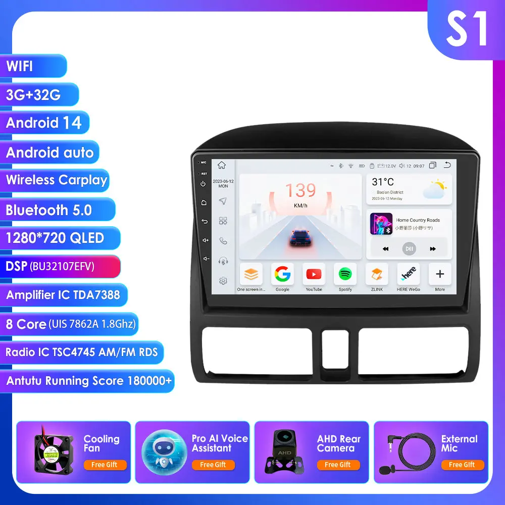Android Intelligente Autoradio voor Honda CR-V 2 CRV 2001-2006 Multimedia Video Speler 2 Din Navigatie GPS Carplay DVD Head Unit