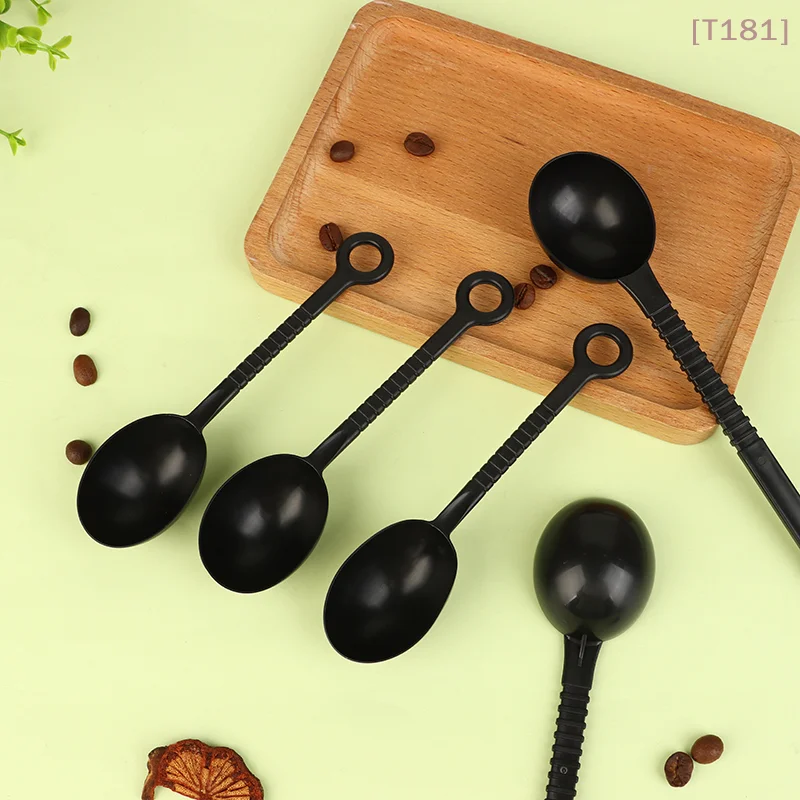 [E]10pcs Plastic Long Handle Measuring Spoon Milk Powder Scoop Milktea Powder Scooper Baking Coffee Milk Tea Measure Baking Tool