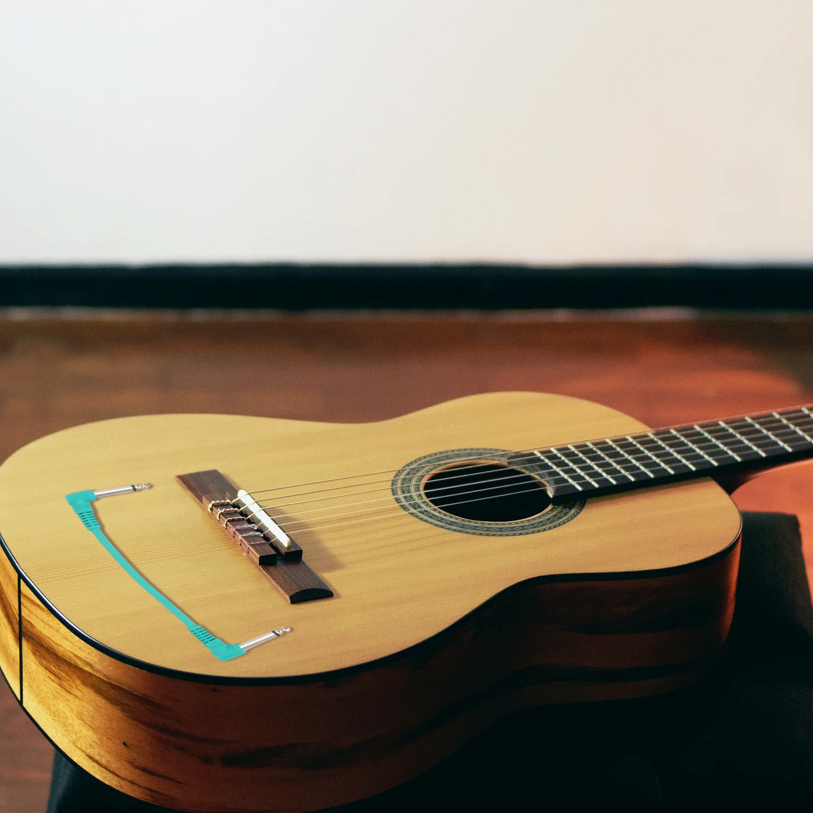 

6pcs 15Cm 6.35Mm Right Angle Guitar Instrument Cable Noise Reduction Pvc Jacket Oxygen-Free Copper Core Amp Cord For Electric