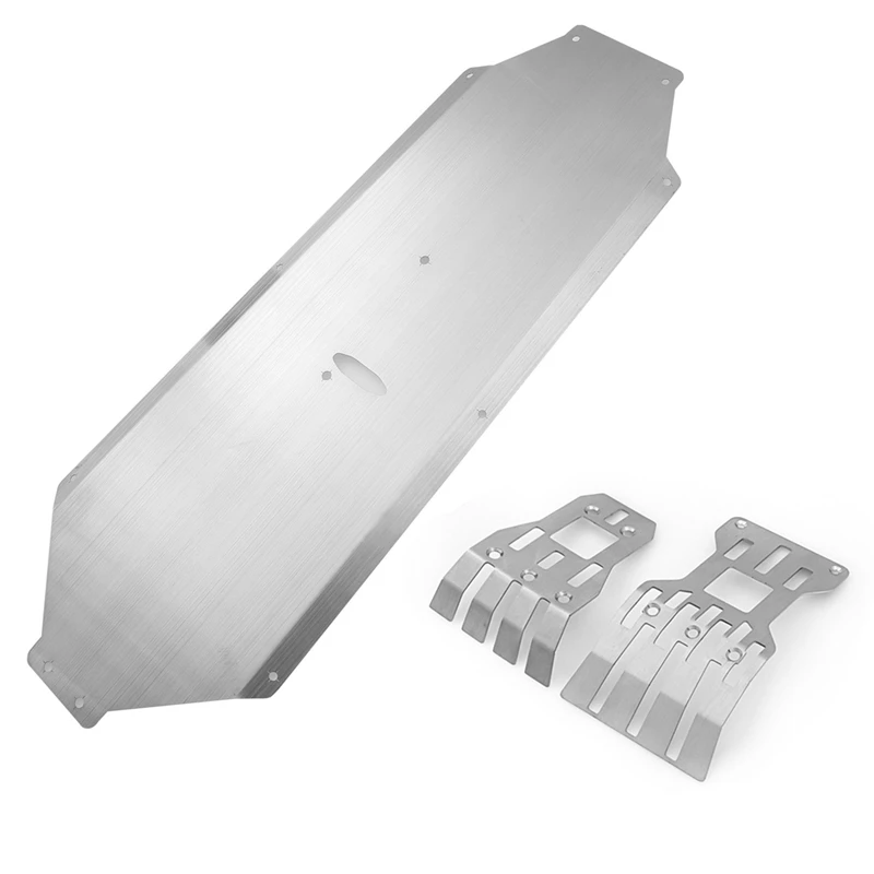 3 Stuks Rvs Voor En Achter Chassis Armor Skid Plate Protector Voor Arrma 1/7 Mojave Rc Truck Auto Upgrade onderdelen