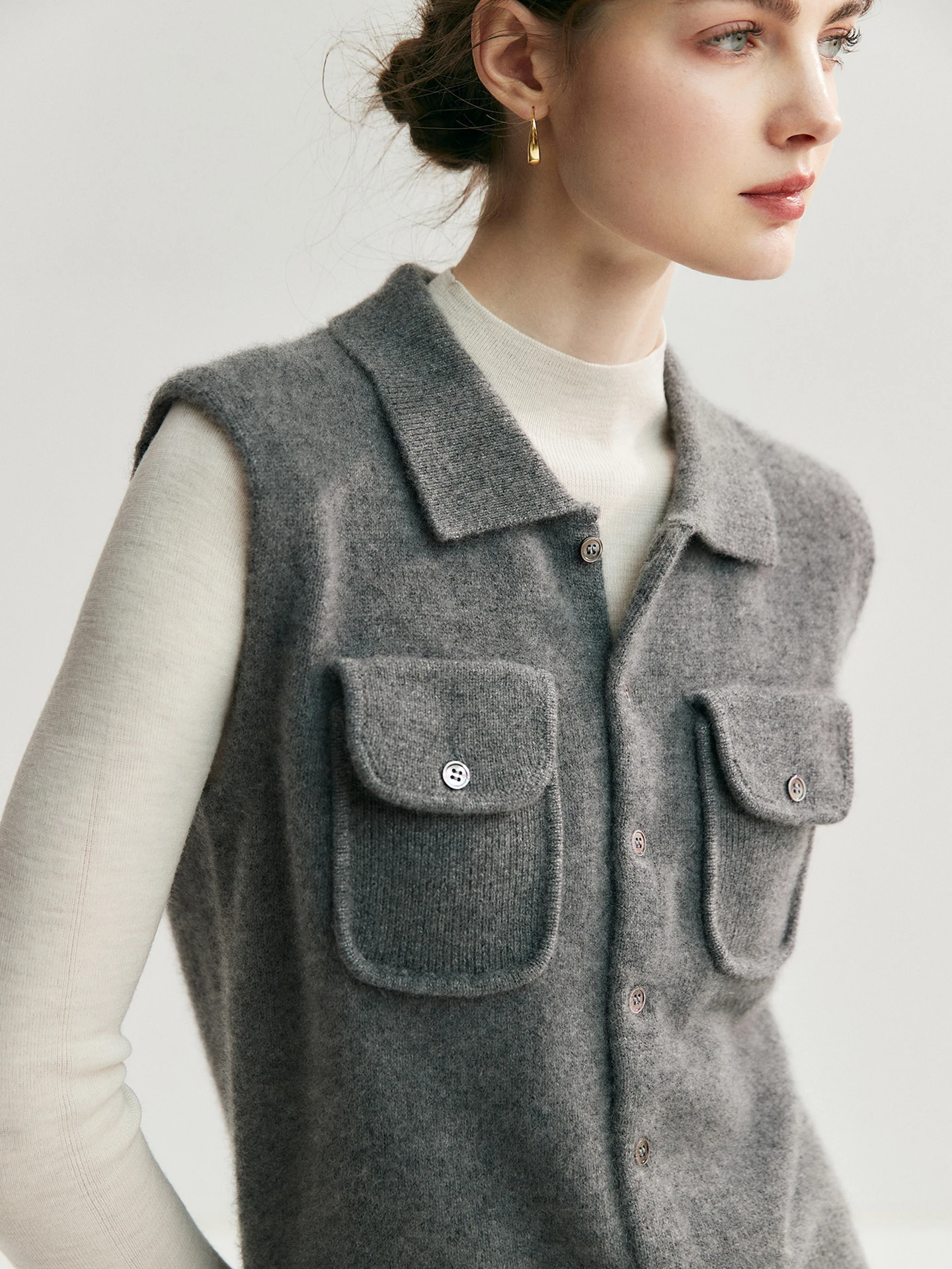 Ele Camere gebreid vest damesbasis irt top gelaagde slijtage afslanken herfst faionable enkele knop pure kleur