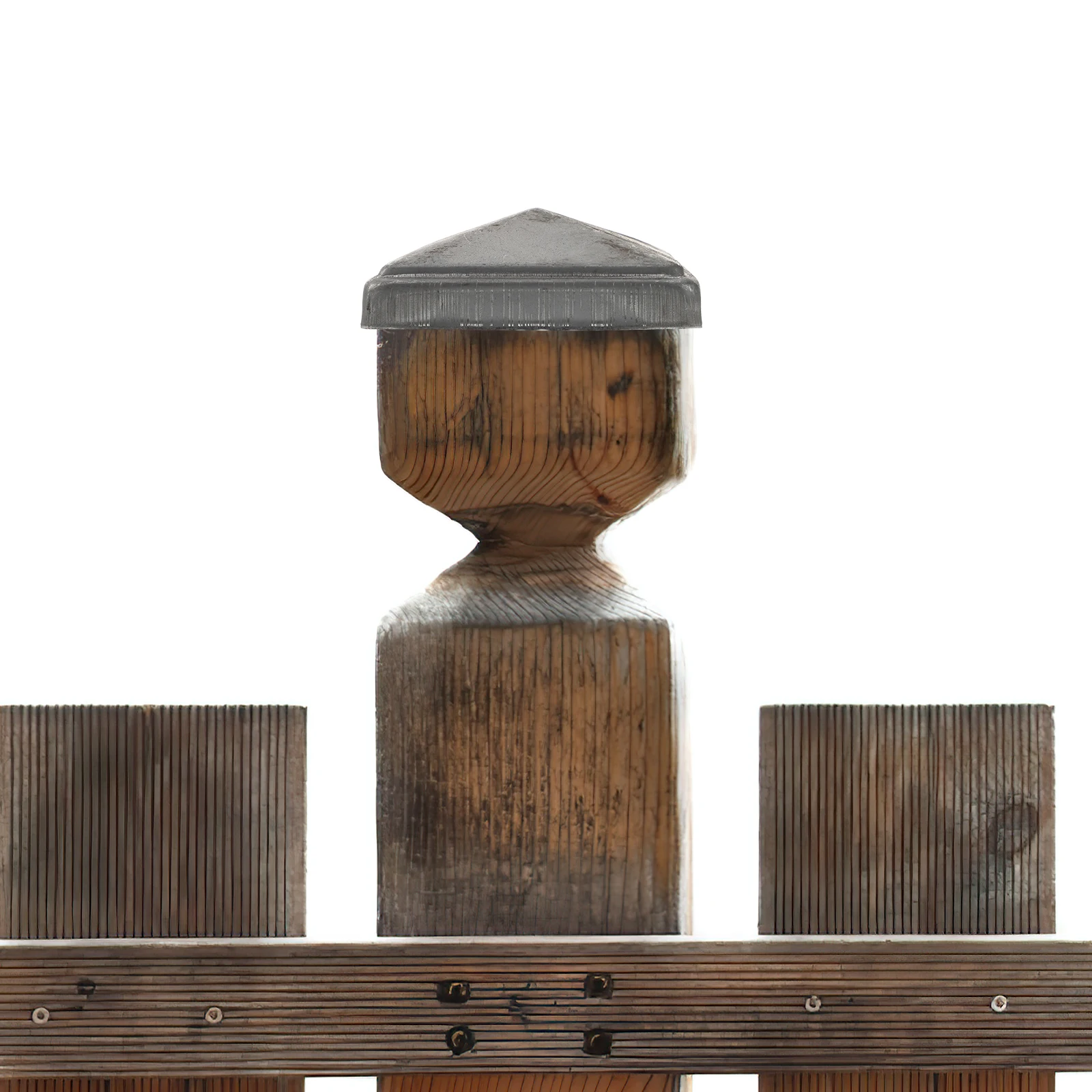 

12Pcs Fence Post Caps Metal Rectangle Iron Covers Pyramid Style for Yard Garden Deck Post Protection Guardrail Accessories