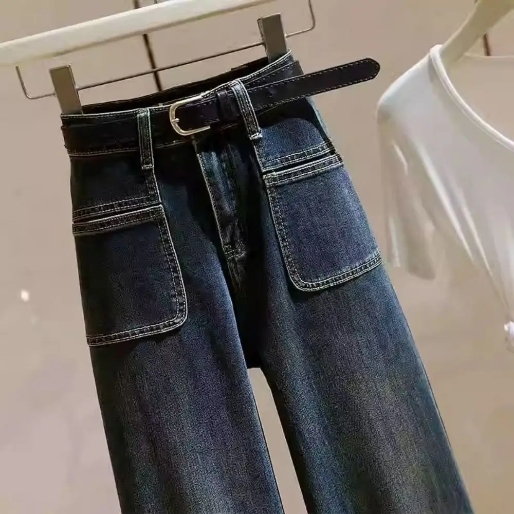 Jean Denim à Jambes Larges avec Poches pour Femme et Fille Pantalon de Cowboy Baggy, Vêtements de Style Ins, Y2k