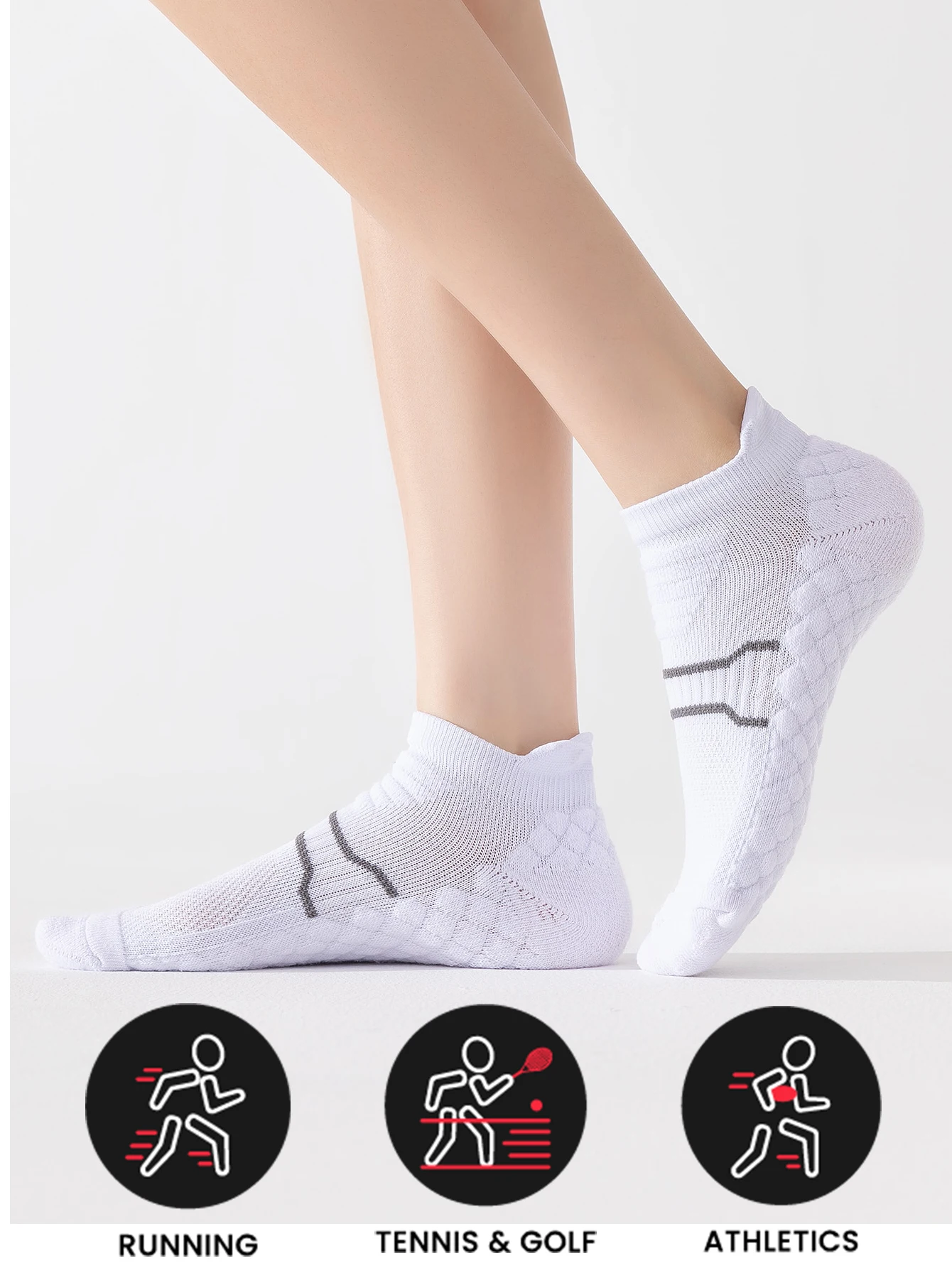 Women's sports socks, towel bottom low cut running socks, badminton socks