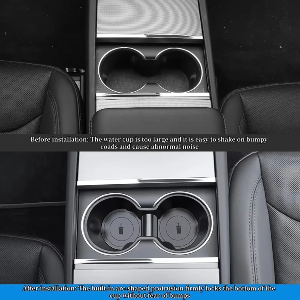 TPE Center Console Cup Holder Insert Drink Tray Limiter For Tesla Model Y Juniper 2025 Water Cup Holder Car Interior Accessorie