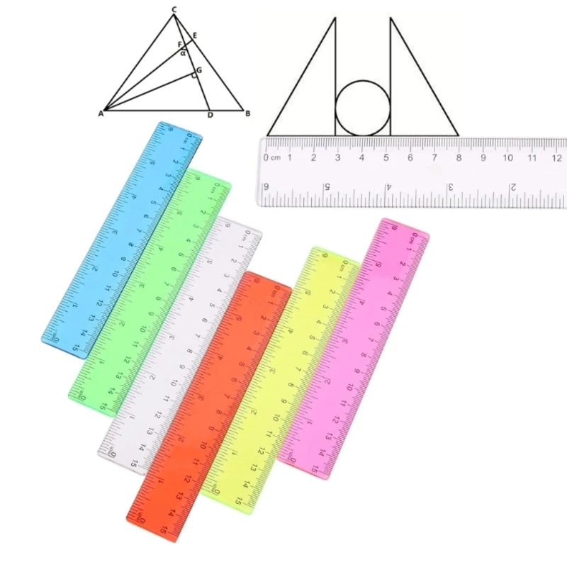 8 Pack 6 Inch Rulers Small Ruler Assorted Colors Small Plastic Rulers with Inches and Centimeters Mini Rulers for Kids