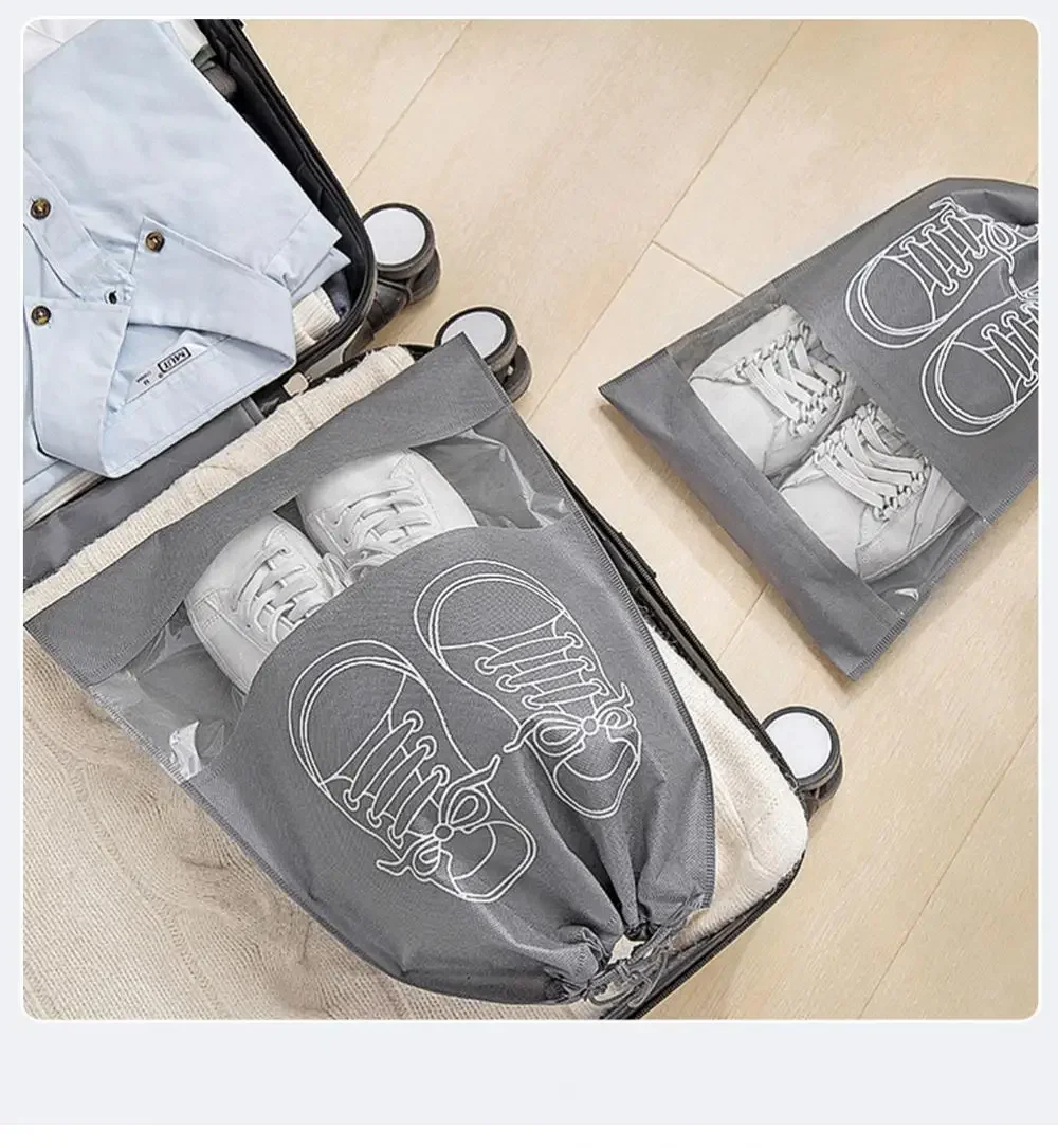 5/10 stücke Schuhe Lagerung Tasche Closet Organizer Vlies Reise Tragbare Tasche Wasserdichte Tasche Kleidung Eingestuft Ziehen Hängen Tasche – Detail 4