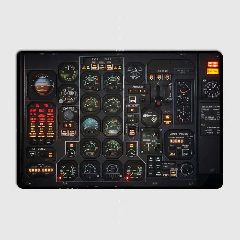Aircraft Instrument Panel Retro Metal Posters Home Decor Bar Cave Classic Tin Sign Room Decor Wall Decor
