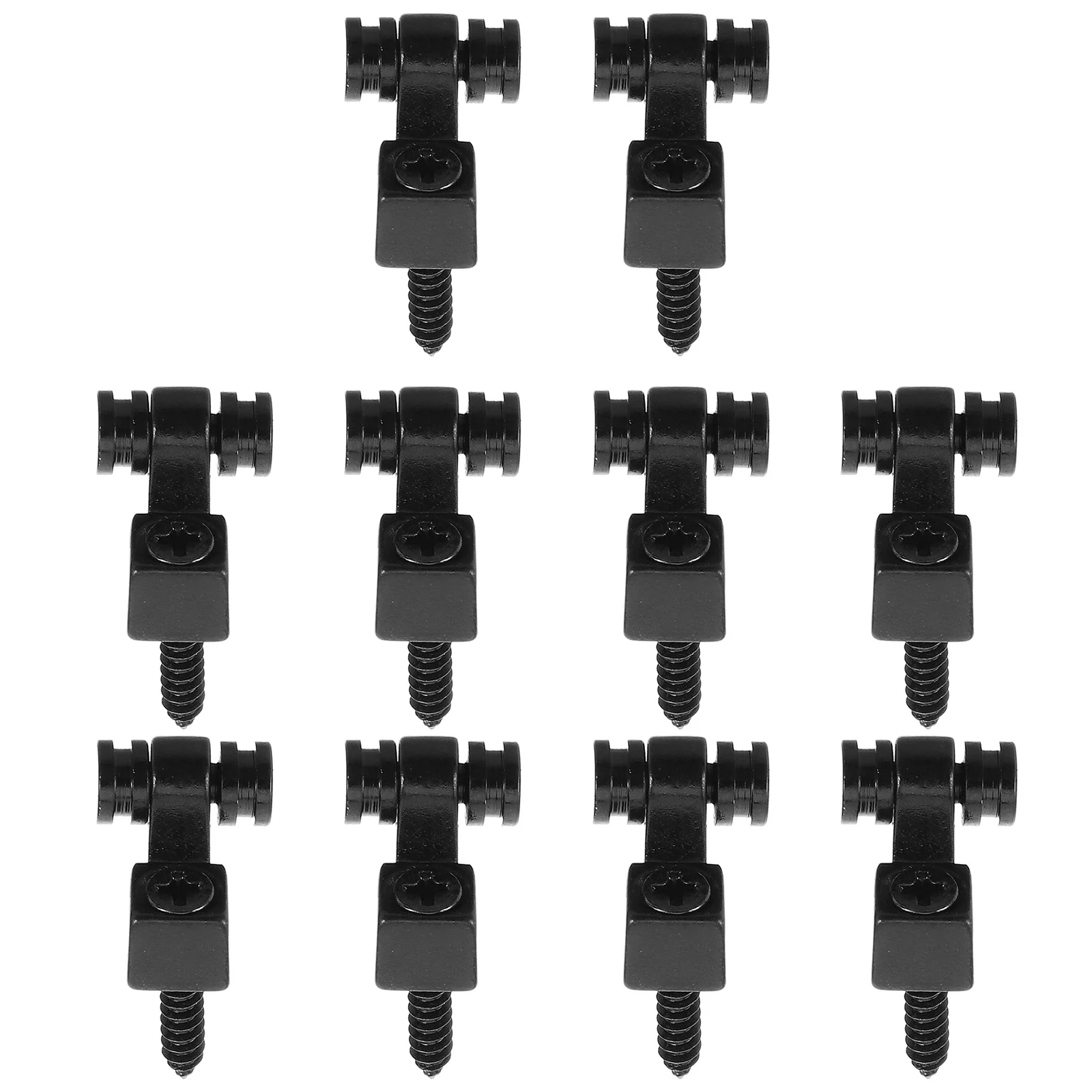

10Pcs Electric Guitar Black Roller String Tree Retainers Metal Headstock Parts Guitar String Tension Accessories