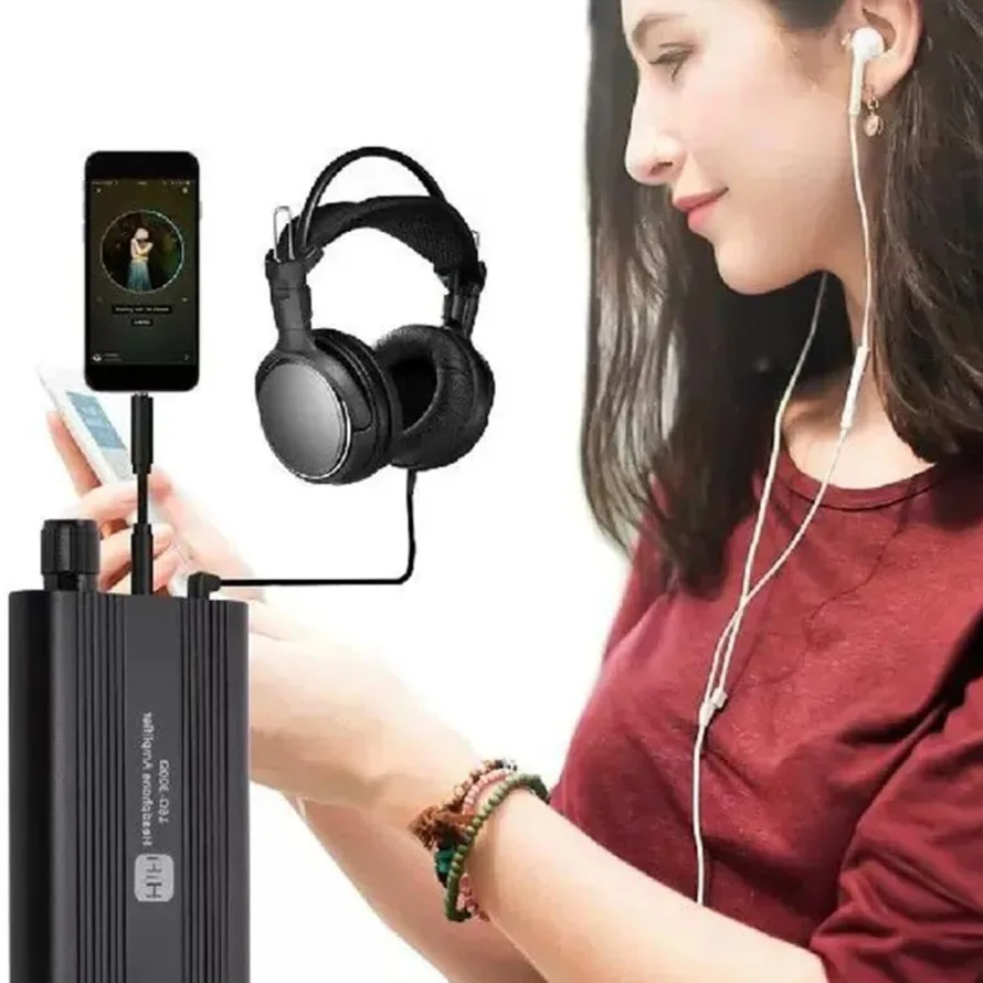 HiFi 16-300Ω مضخم ضوت سماعات الأذن 3.5 مللي متر مضخم الصوت ستيريو قابل للتعديل سماعة حجم مكبر للصوت مع مفتاح كسب مرحلتين