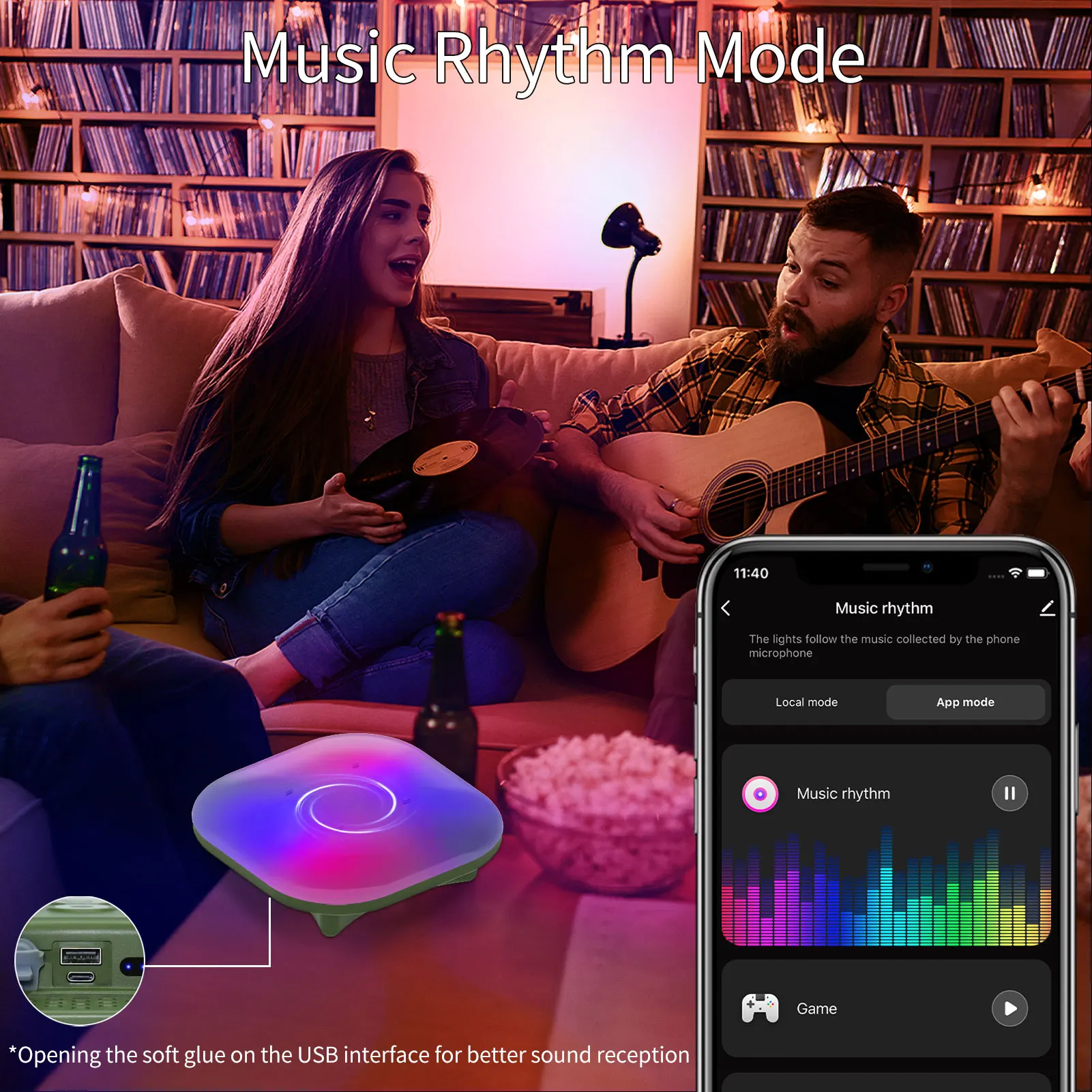 Imagem -03 - Moslighting-lanterna de Acampamento Lâmpada Usb Recarregável Lanterna Portátil Smart App Controle Bluetooth Luz Noturna Rgb Luz Exterior