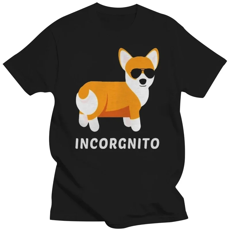 tshirt Men tshirt Funny Corgi T-Shirt Funny Incorgnito Animal Tee cool Printed tees top blackmen Casual top