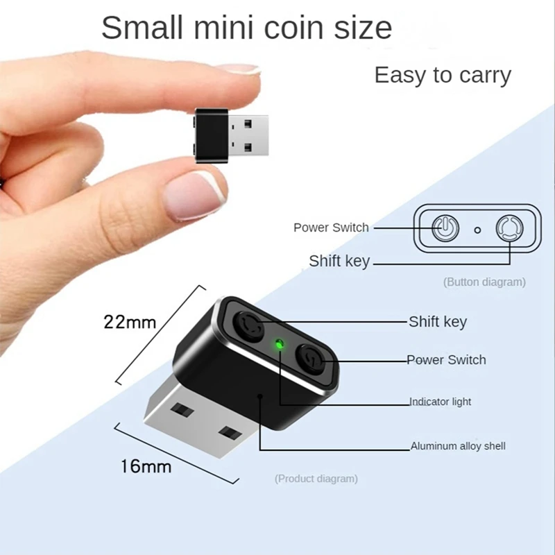 1PCS USB Mouse Mover USB Mouse Jiggler Virtual Mouse Prevent Entering Sleep Move Cursor Prevent Computer Lock Screen