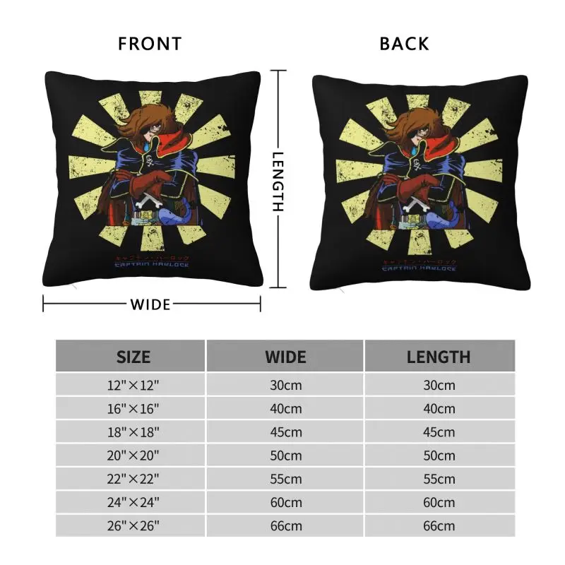 Retro Captain Harlock Space Pirate Cushion Cover Japanese Anime Manga Velvet Cute Pillows