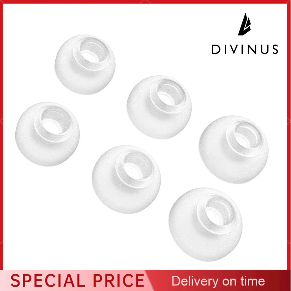 Divinus المخملية سماعات الأذن لسماعة TWS اللاسلكية الراحة الضغط المنخفض أوسع حلقة سماعات الأذن نصائح ل 3 مللي متر-5 مللي متر فوهة