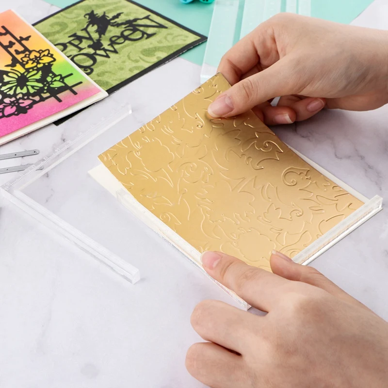 7 pz/set angoli della carta di carta helper strumenti di posizionamento Set righelli acrilici per Scrapbooking per realizzare il Set di strati di carte di rivestimento