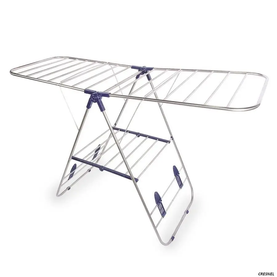 

Steel Clothes Drying Rack Adjustable Gullwing and Foldable for Easy Storage RustProof for Indoor and Outdoor Use