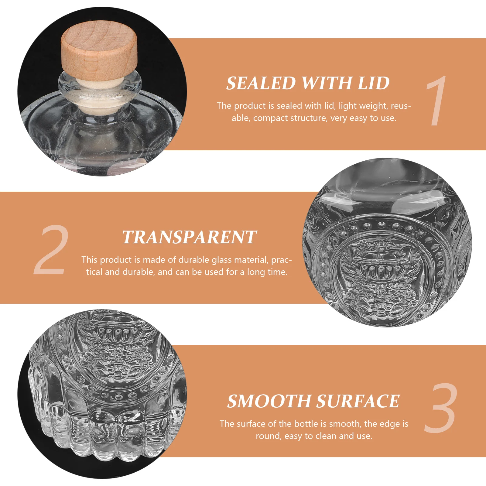 2 Piezas de Botellas de Vino con Forma de Columna Romana Europea, Frascos de Vino de Vidrio Transparente, Almacenamiento Hermético para el Hogar, Cocina, Miel, Caviar, Cerveza