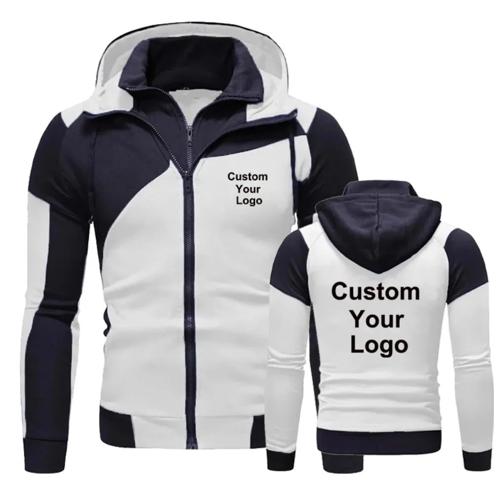 Autumn/Winter Fashion Men's Customized Your Logo Double Zipper Hoodie, Sweatshirt, Men's Hoodie Jacket