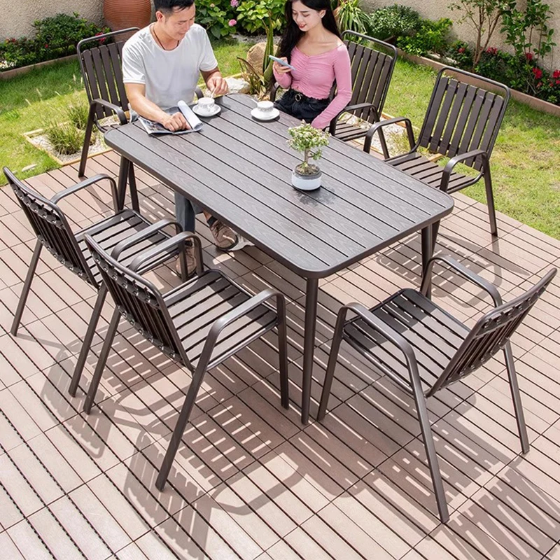 

Garden Balcony Outdoor Tables Modern Luxury Minimalist Armchair Outdoor Tables Backyard Balck Jardin Mobiliario Home Furniture