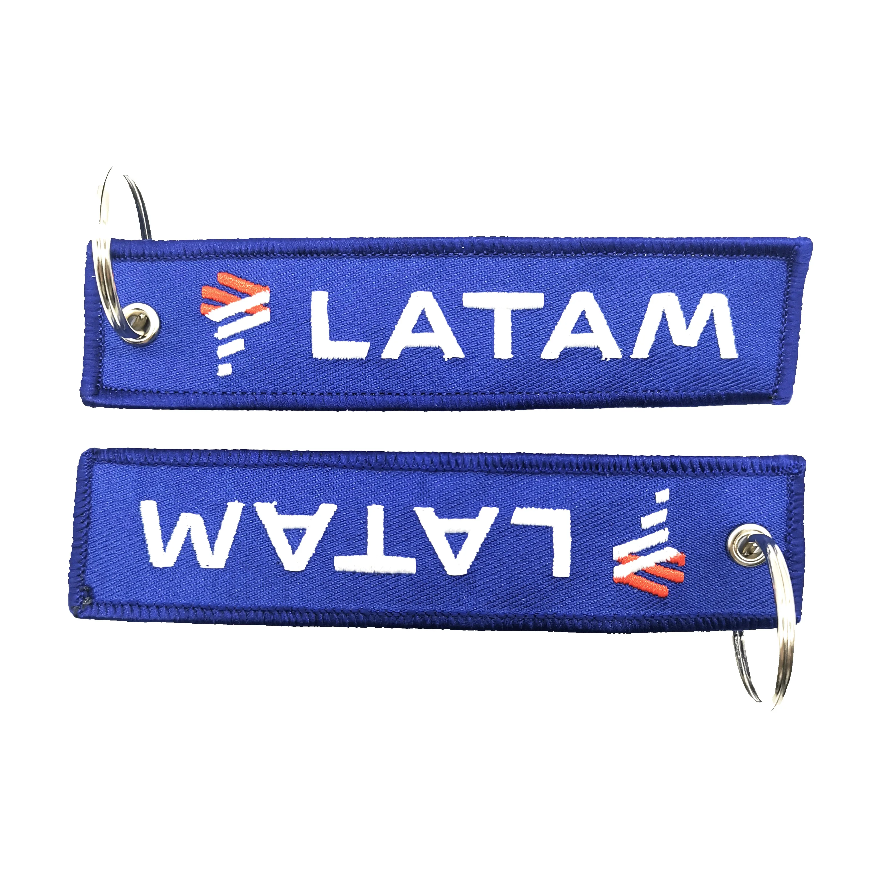 1 PC Fashion Trinket LATAM Blue Embroidery Keychain Metal Keyring Pilot Keychain Accessories Fashion Backpack Suitcase Key Tags