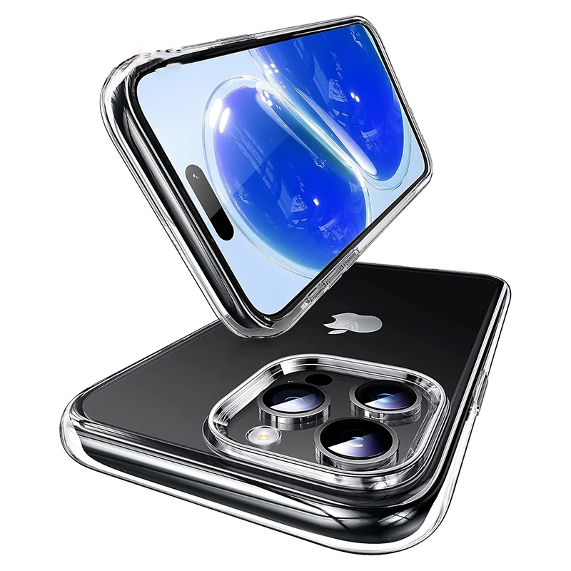 

Silicone Phone Case For iPhone 16E 16 15 14 13 12 11 Pro Max Plus Mini Ultra Thin Soft Back Cover Clear Shell Shockproof Coque