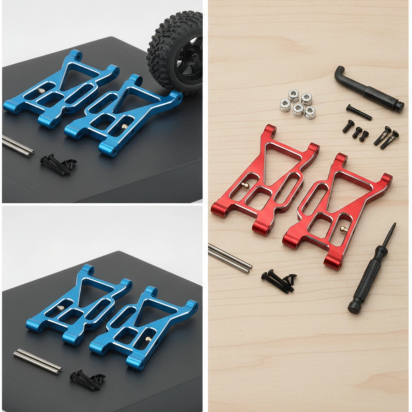 2 Pieces Front Lower Control Arm Lightweight RC Control Arm with Pins Part Long-Lasting Corrosion-Resistant for Hobbyists