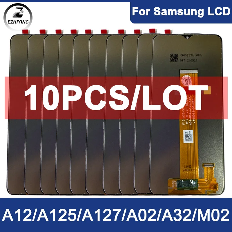 10Pcs/Lot LCD For Samsung Galaxy A12 A125 A127 A02 M02 M12 A32 5G LCD Display Digitizer Touch Screen All Version LCD Replacement